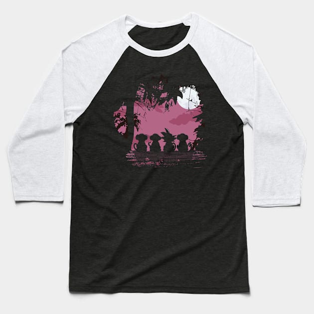 Four Monkeys Baseball T-Shirt by Donnie